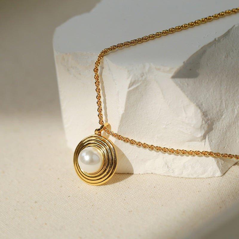 SATURN PEARL NECKLACE-SILVER